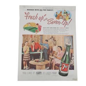 7up Seven Up Soft Drink Soda Magazine Advertisement 1948 Vintage Food Beverage